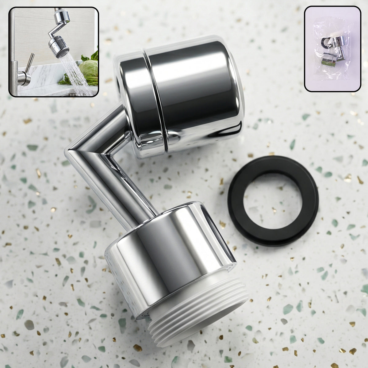 Faucet Aerator  1080 Degree Swivel Splash-proof Water Flow