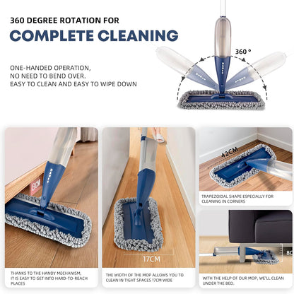 Manual Spray Mop With Refillable Water Tank